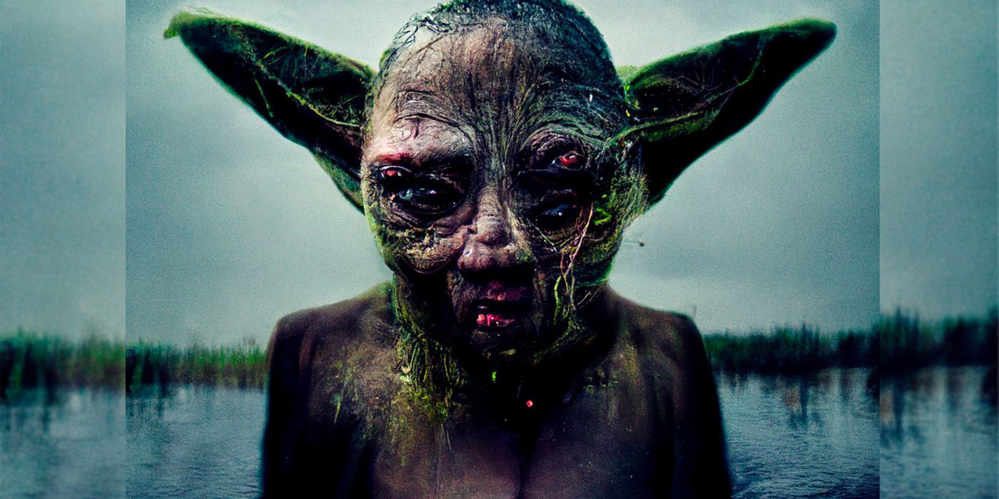 Yoda Body Horror AI Star Wars Art