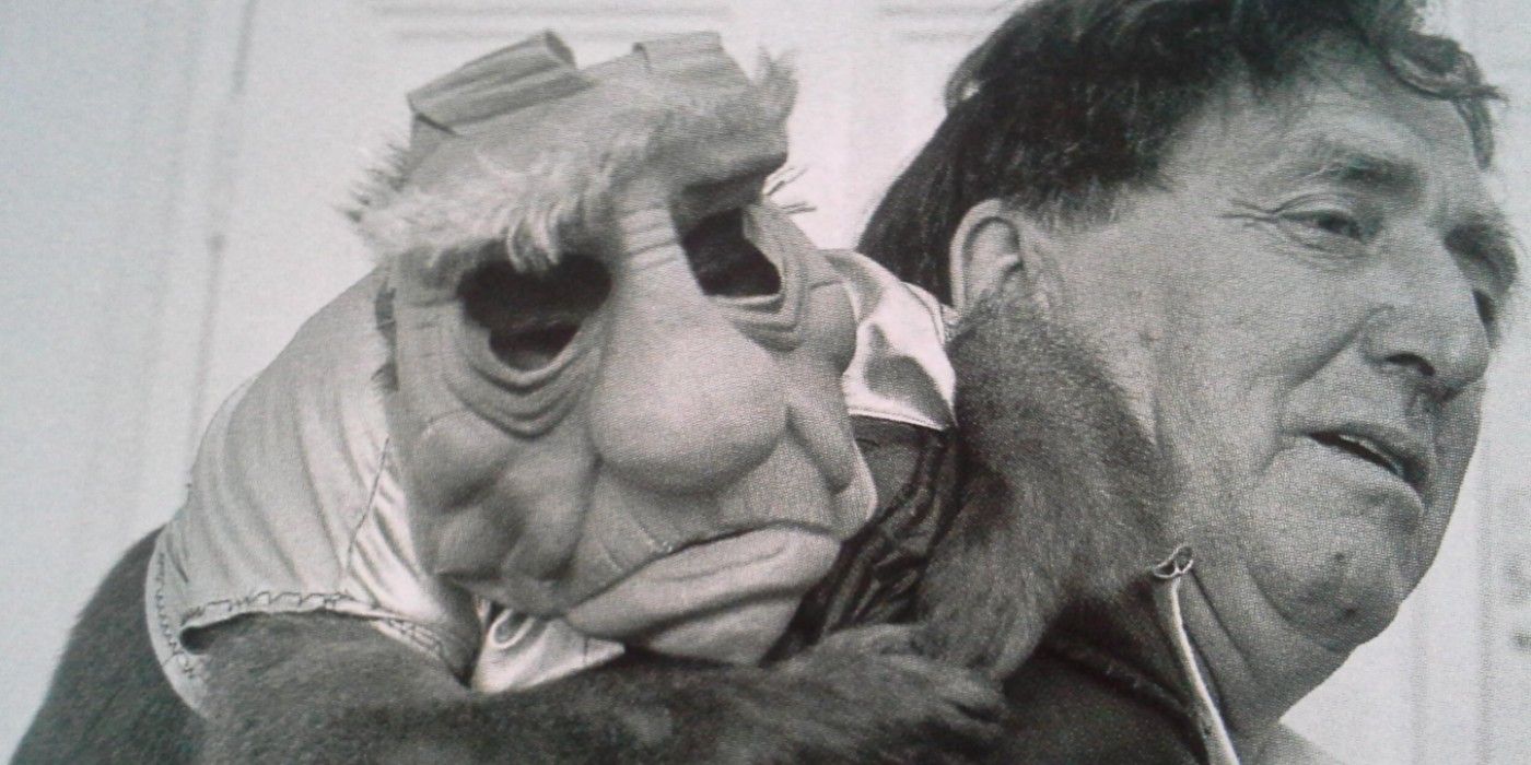 Yoda as Monkey in Mask with Trainer