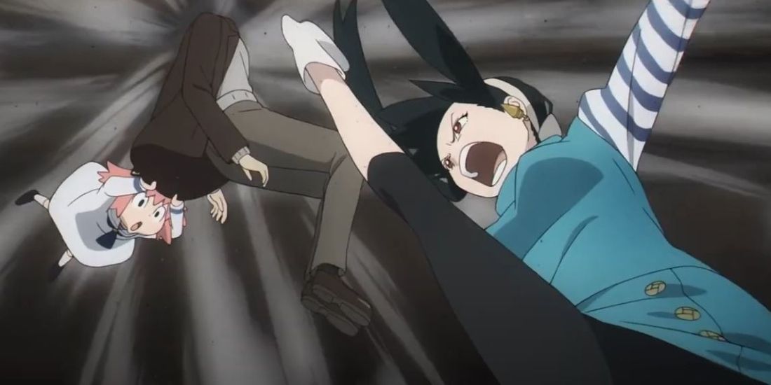 Yor kicking an assailant in the Spy X Family anime.