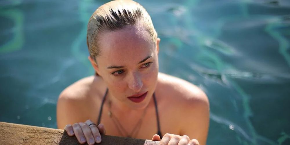 Penelope emerges from the swimming pool in A Bigger Splash