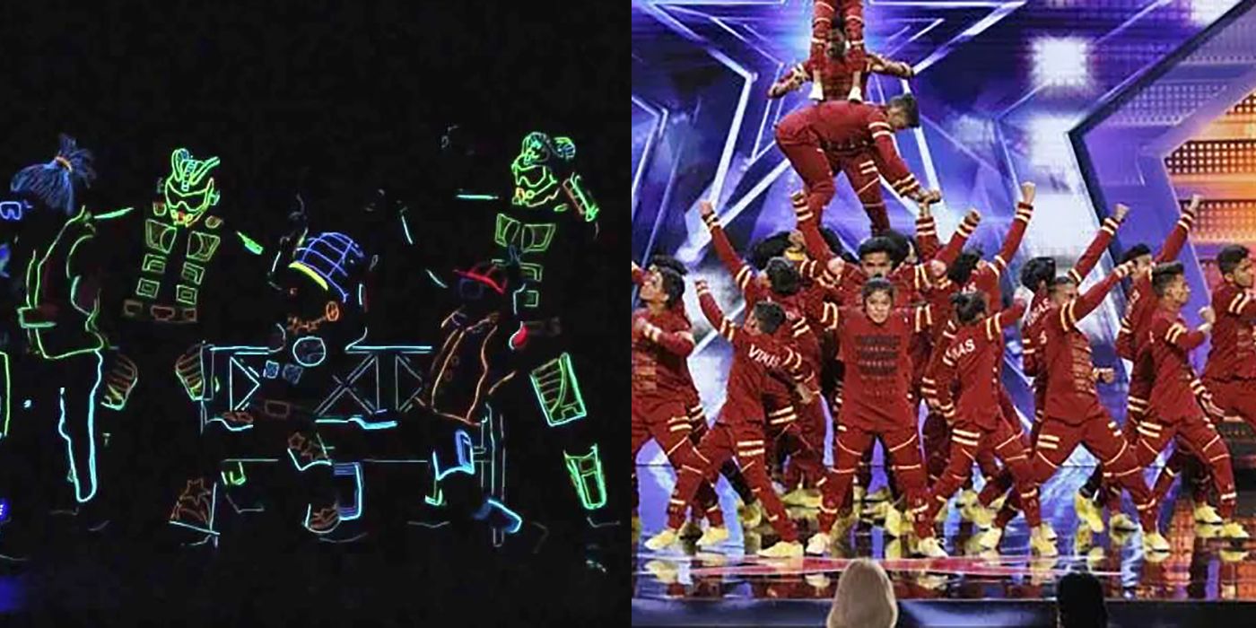Split image of Team Iluminate and V.Unbeatable from AGT.