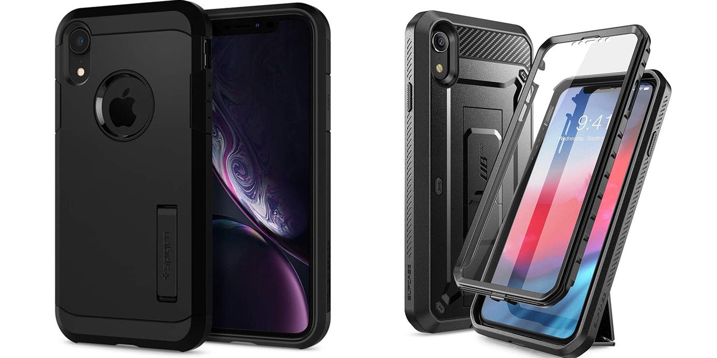 The Spigen Tough Armor and SupCase Unicorn Beetle Pro cases for the iPhone XR.