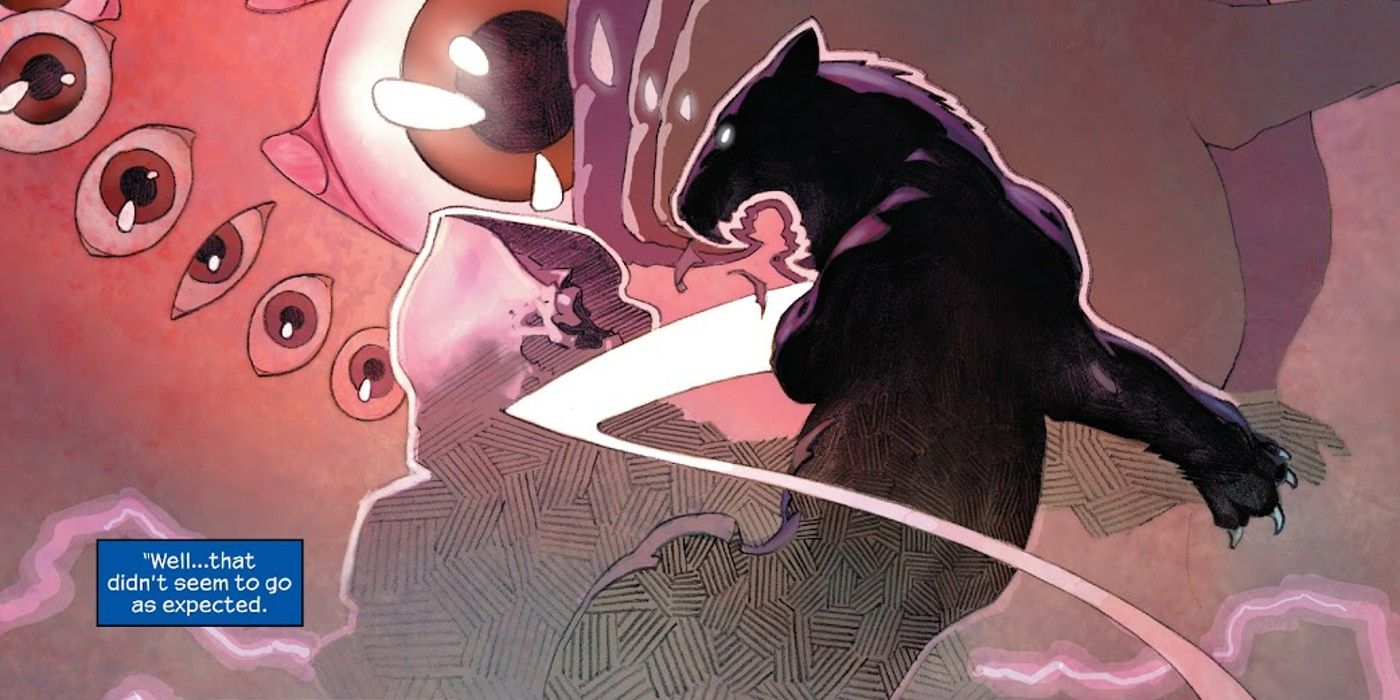 Black Panther fighting Doom in Secret Wars