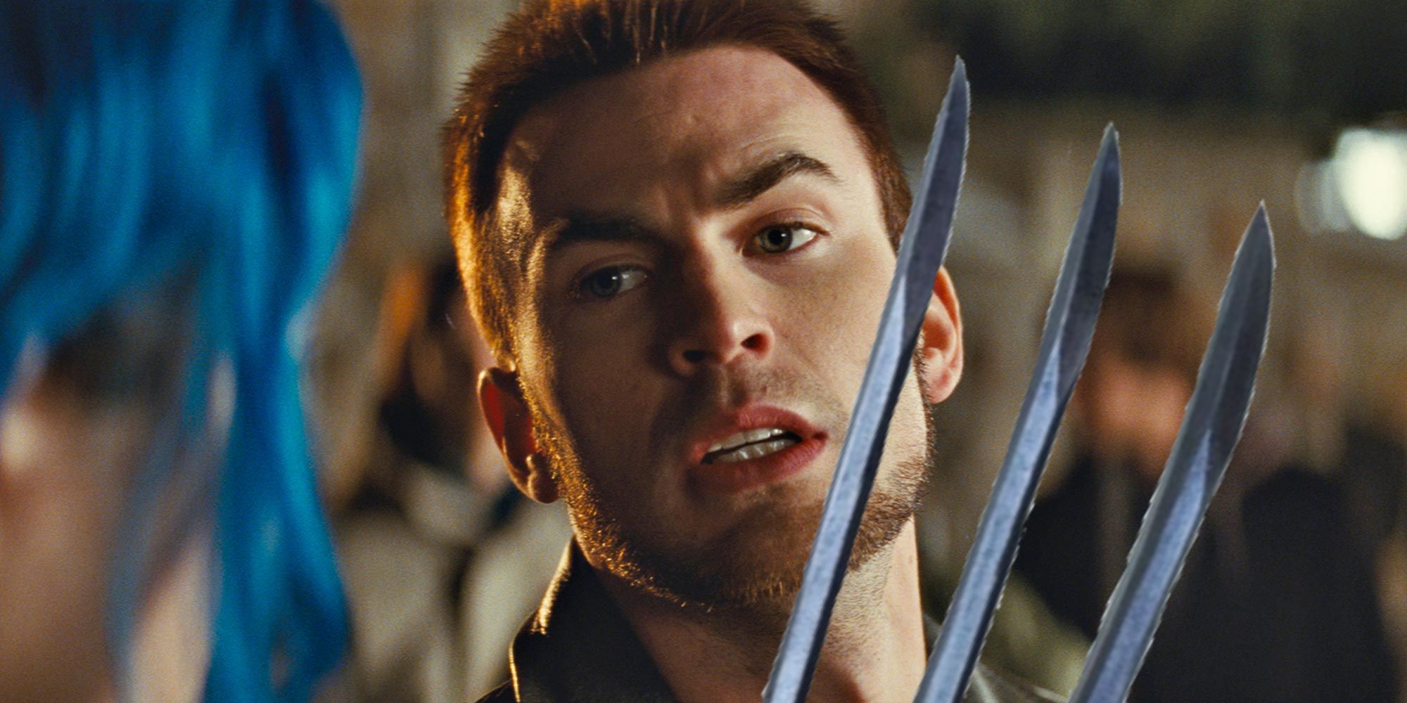 Chris Evans from Scott Pilgrim vs. the World with wolverine metal claws
