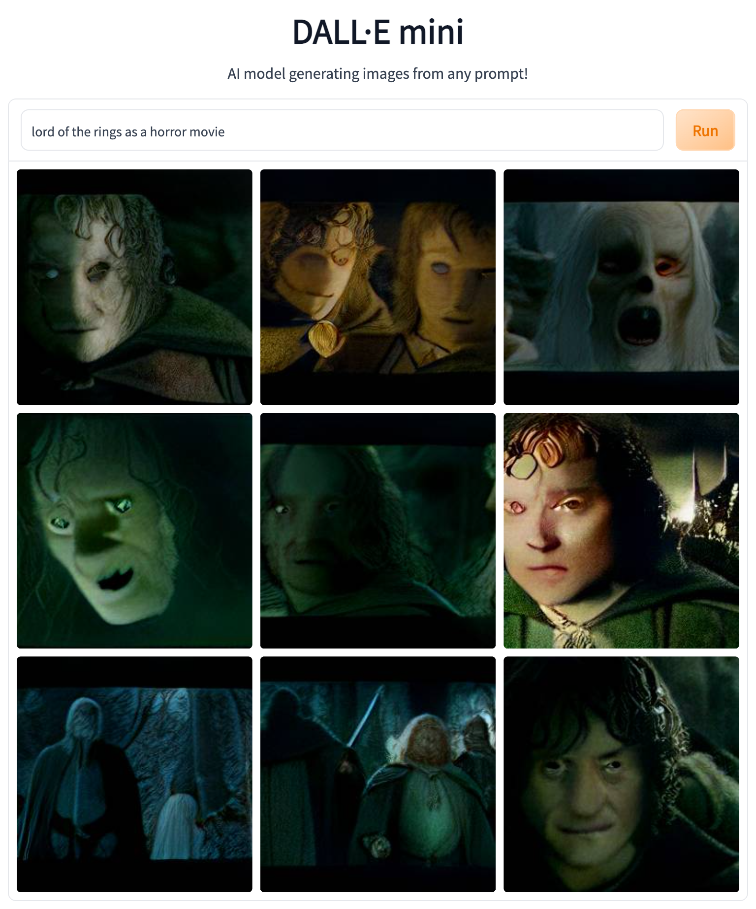 Lord of the Rings horror Dall-e