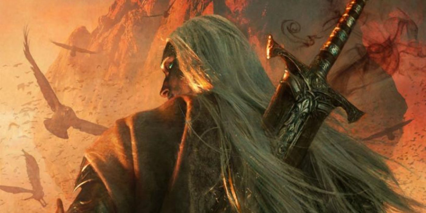 Anomander Rake on the cover of Malazan's first book, gardens of the moon.