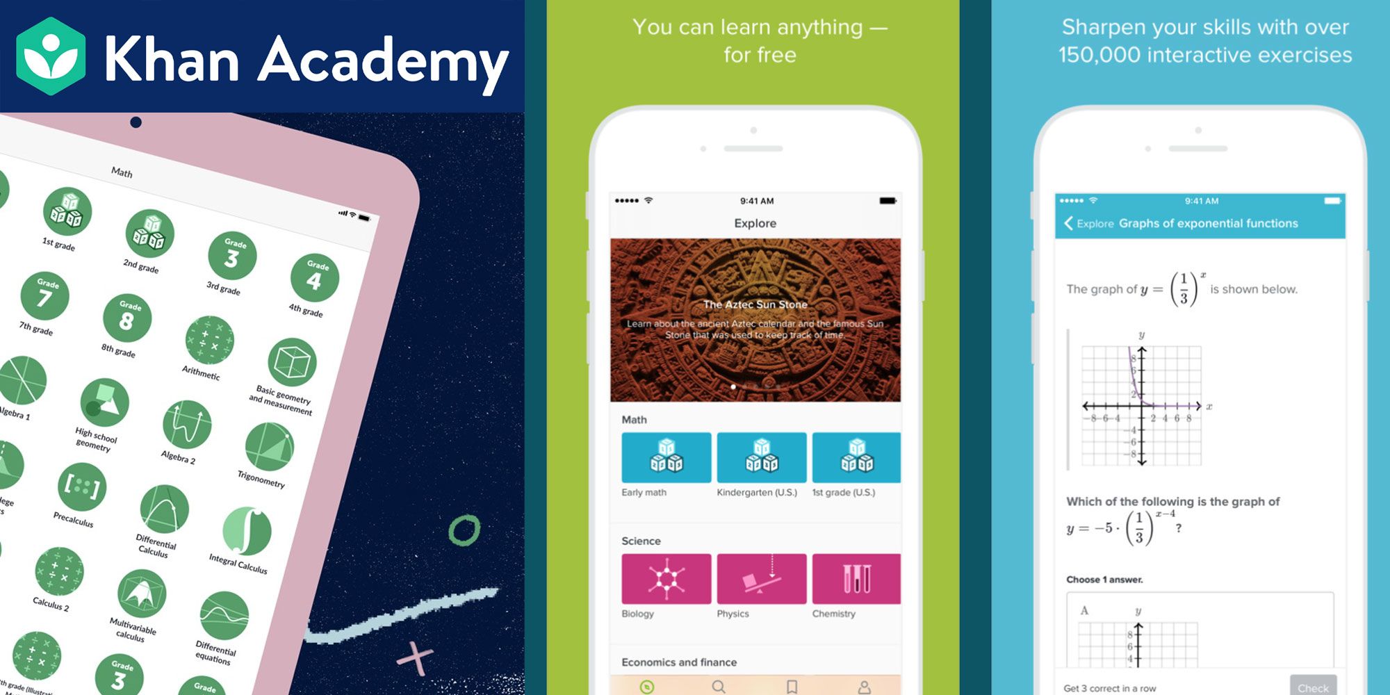 An image of the Khan Academy app
