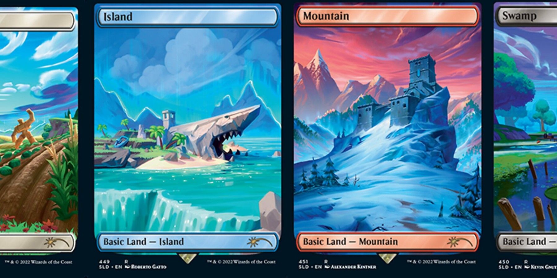 The Fortnite art for the Secret Lair cards is vibrant and pleasant to look at.