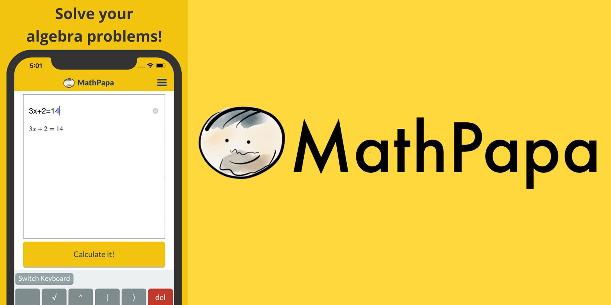 An image of the Mathpapa app