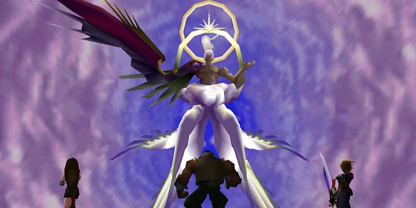 The Sephiroth boss fight in final fantasy 7.