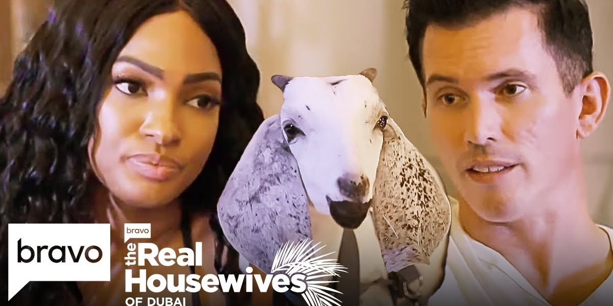 Bravo Promotional Photo of Lesa and her husband with Miss Goat