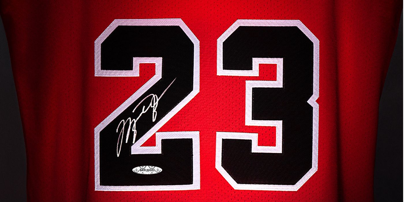 The back of Michael Jordan's Chicago Bulls Jersey, which will serve as the cover of NBA 2K23's Championship Edition.