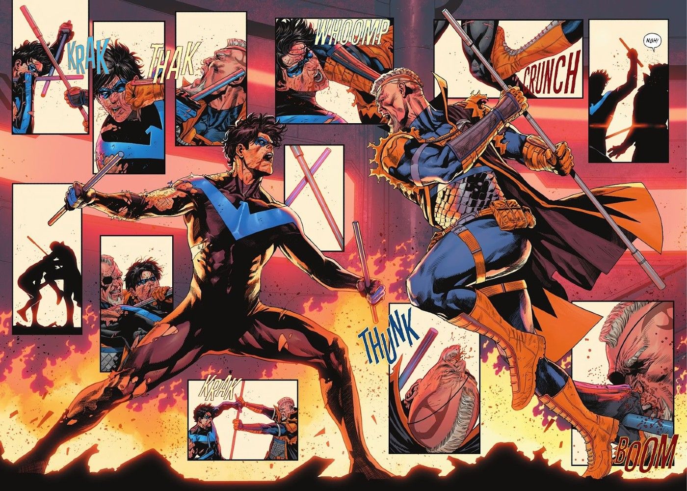 nightwing fights deathstroke