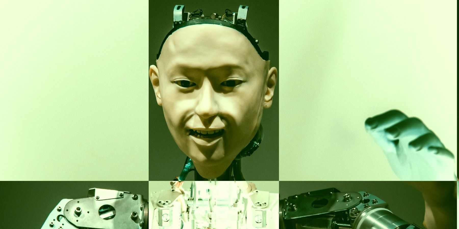 A robot with synthetic face