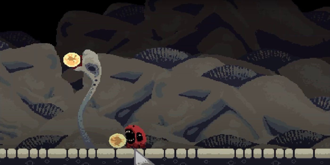 A screenshot of a Rotter eating from a Uro Uro in the game Pit of Babel
