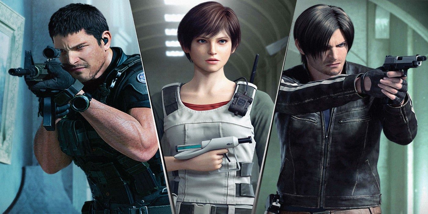 Chris Redfield, Rebecca Chambers, and Leon S. Kennedy in the animated film Resident Evil: Vendetta