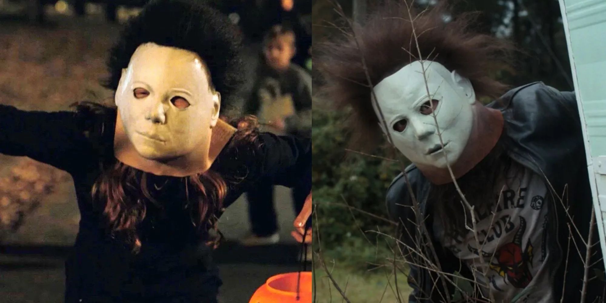 Max and Eddie Wearing Michael Myers Mask