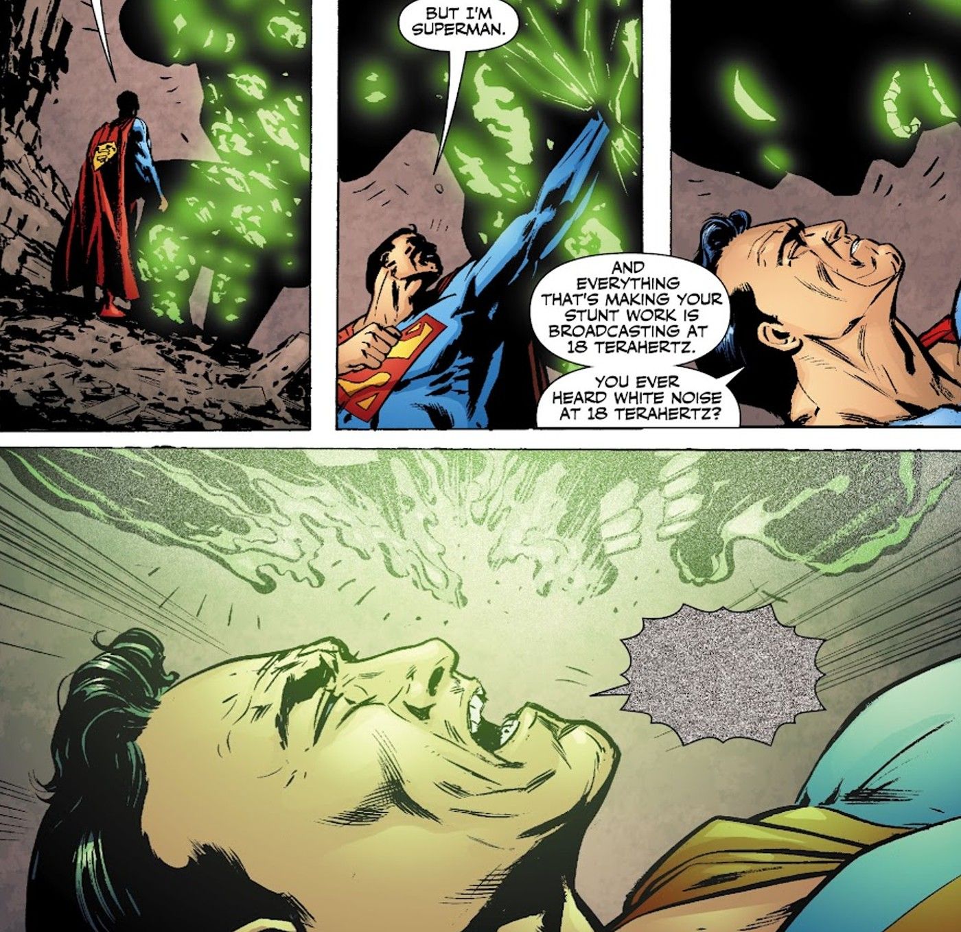 superman destroys the devil with white noise power justice league classified