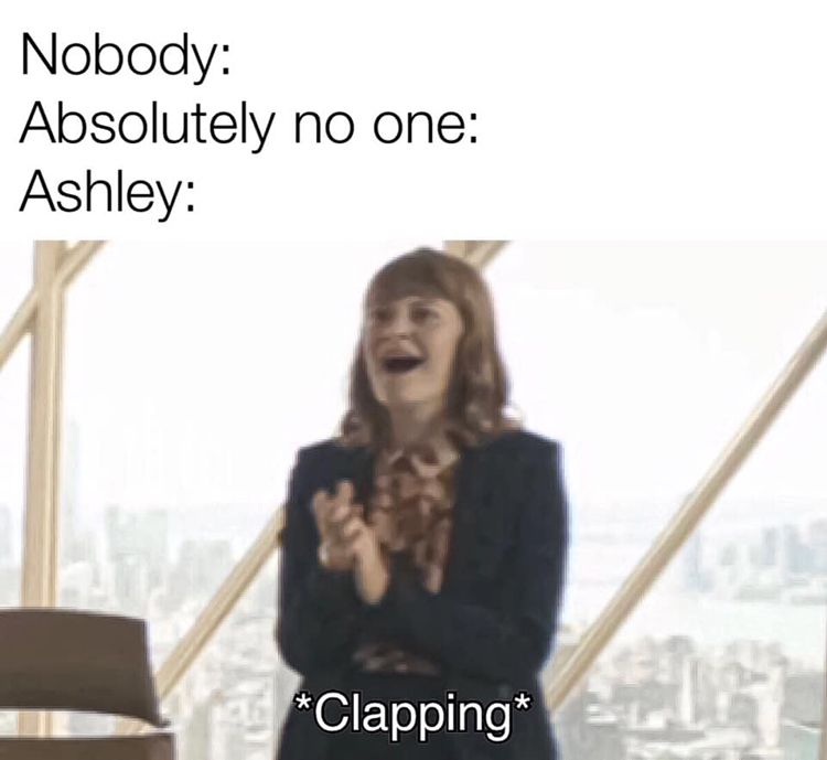 A meme featuring Ashley smiling and clapping on The Boys.