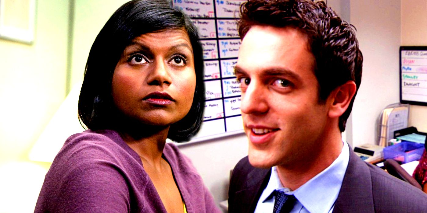 Mindy Kaling as Kelly Kapoor and BJ Novka as Ryan Howard on The Office