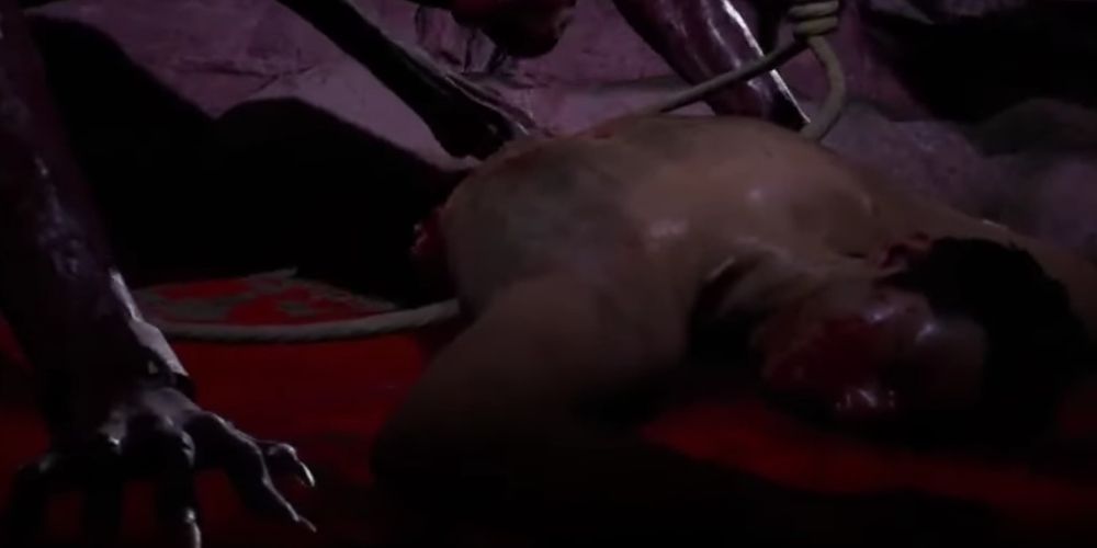 Jacob&rsquo;s severed torso lies in a pool of blood in The Quarry
