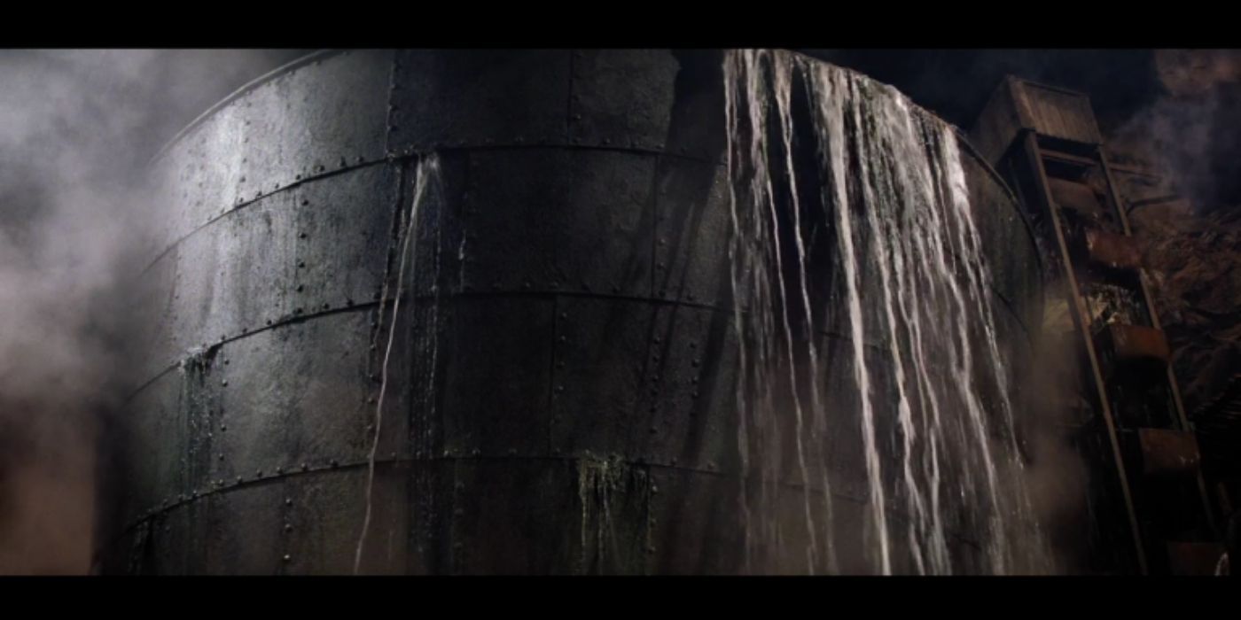 close up of giant water tank from Indiana Jones and the temple of doom