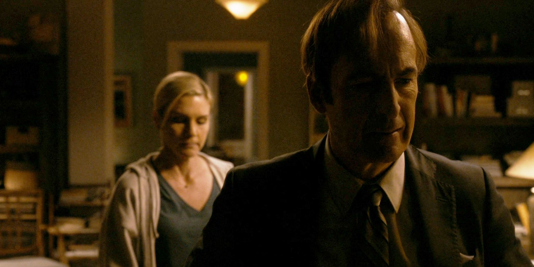 Rhea Seehorn as Kim and Bob Odenkirk as Jimmy in Better Call Saul season 6, episode 9