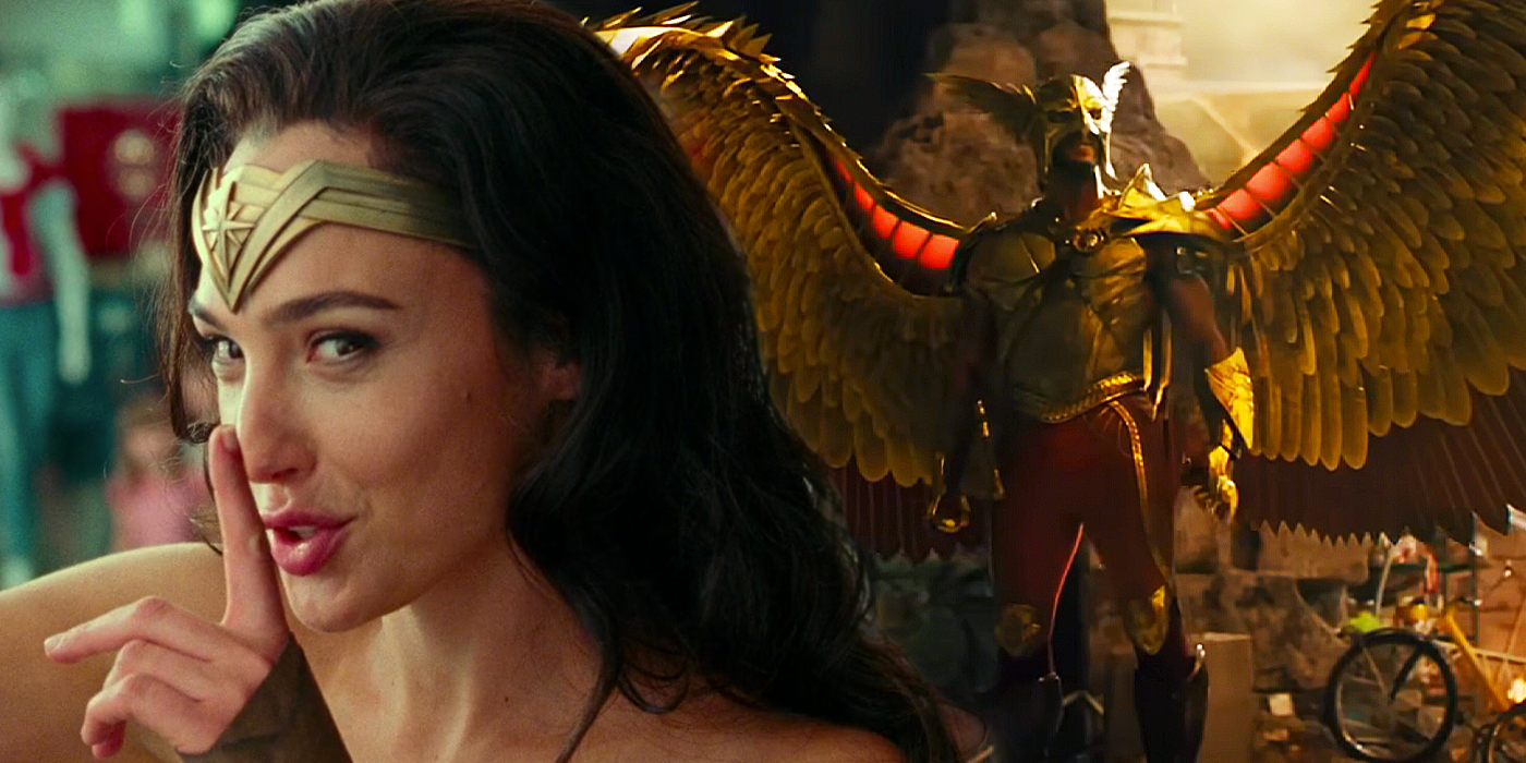 Gal Gadot as Wonder Woman Next To Hawkman Black Adam
