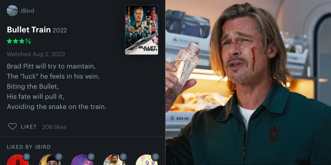 Letterboxd reviews for bullet train