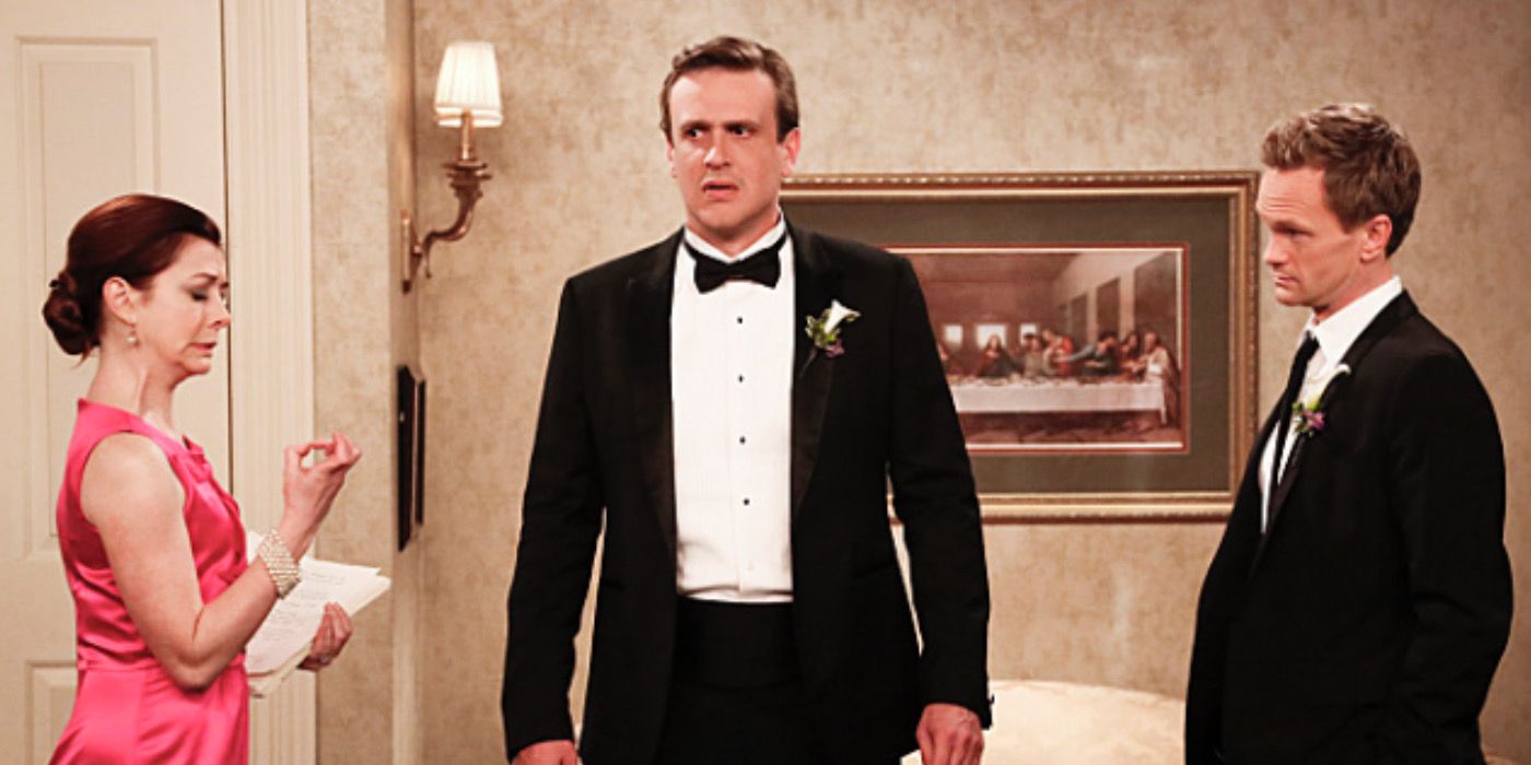 Barney patronizes Marshall and Lily before his wedding to Robin in HIMYM