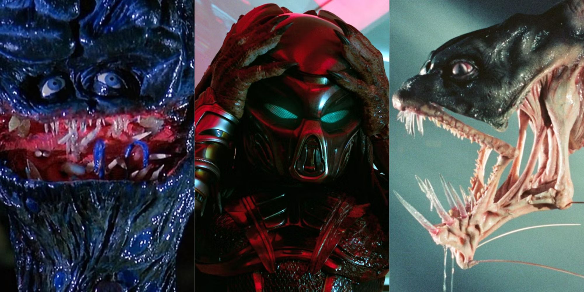 A split image of 80s movie monsters