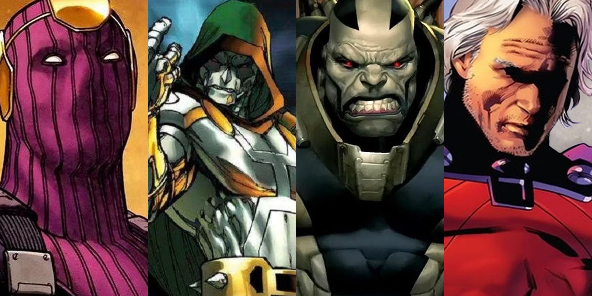 A split image of Marvel villains