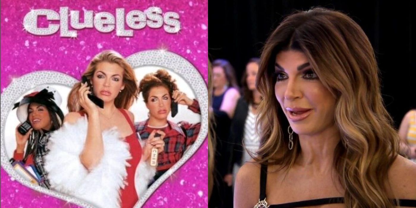 A split image of Teresa from RHONJ and a meme