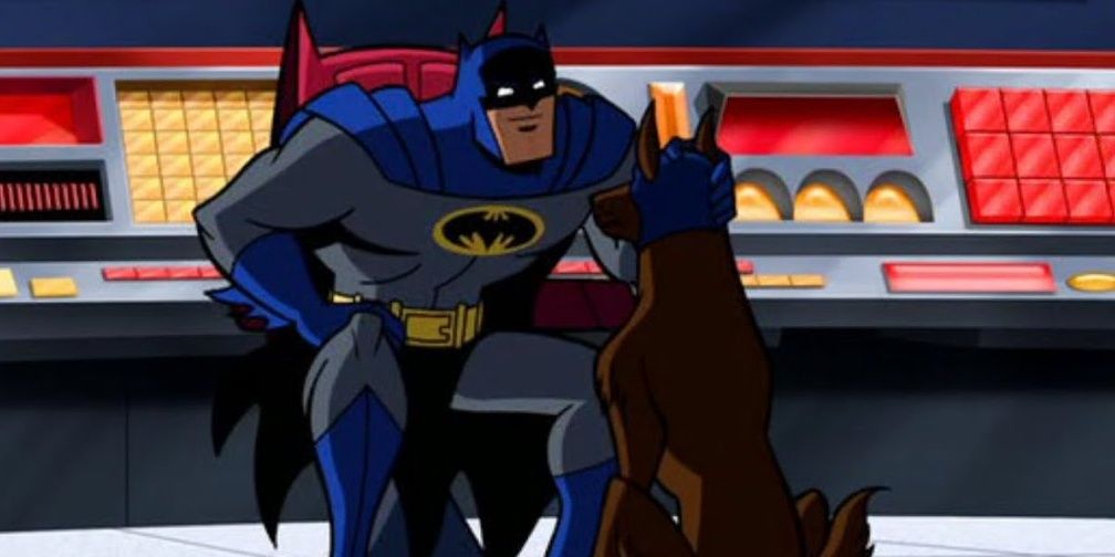 Batman da instrucciones a Ace The Bat-Hound en Batman: The Brave And The Bold