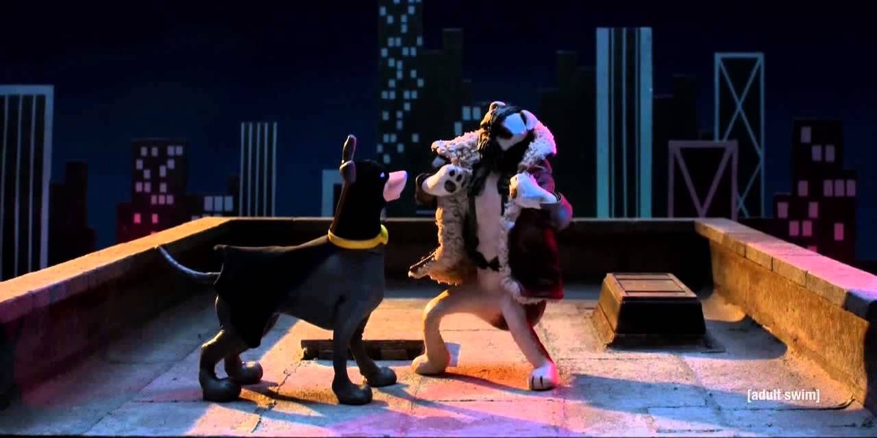 Ace the Bat-Hound se enfrenta a Bane-Hound en Robot Chicken
