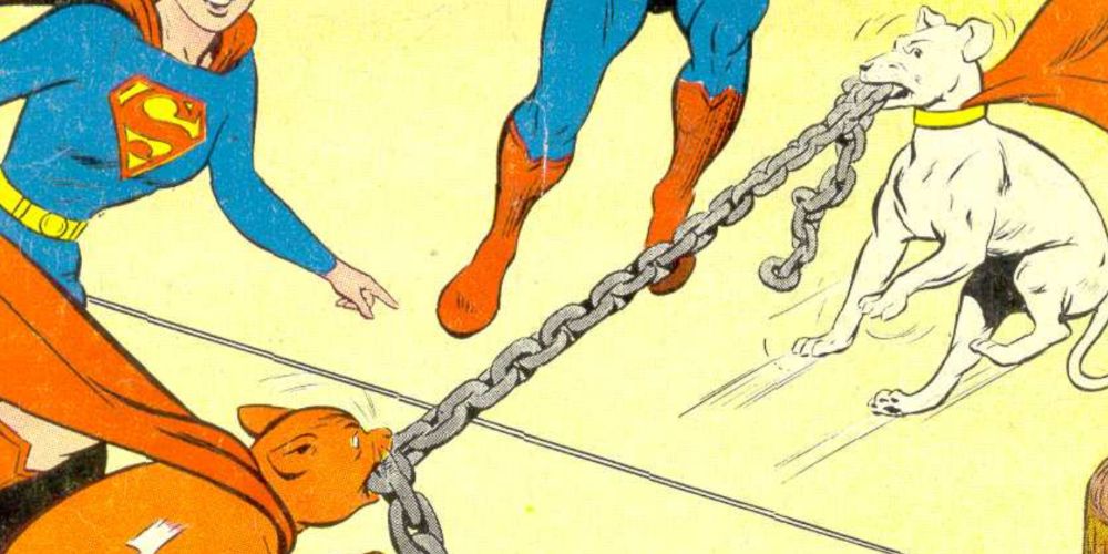 Krypto and Streaky fight in Action Comics #277