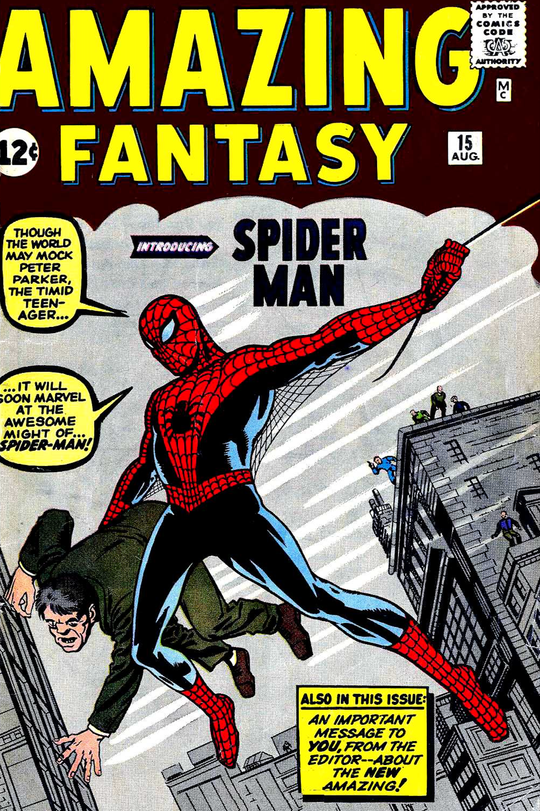 Amazing Fantasy 15 cover with Spider-Man