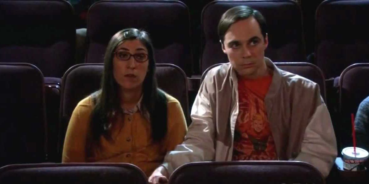 Amy and Sheldon at the movies in The Big Bang Theory
