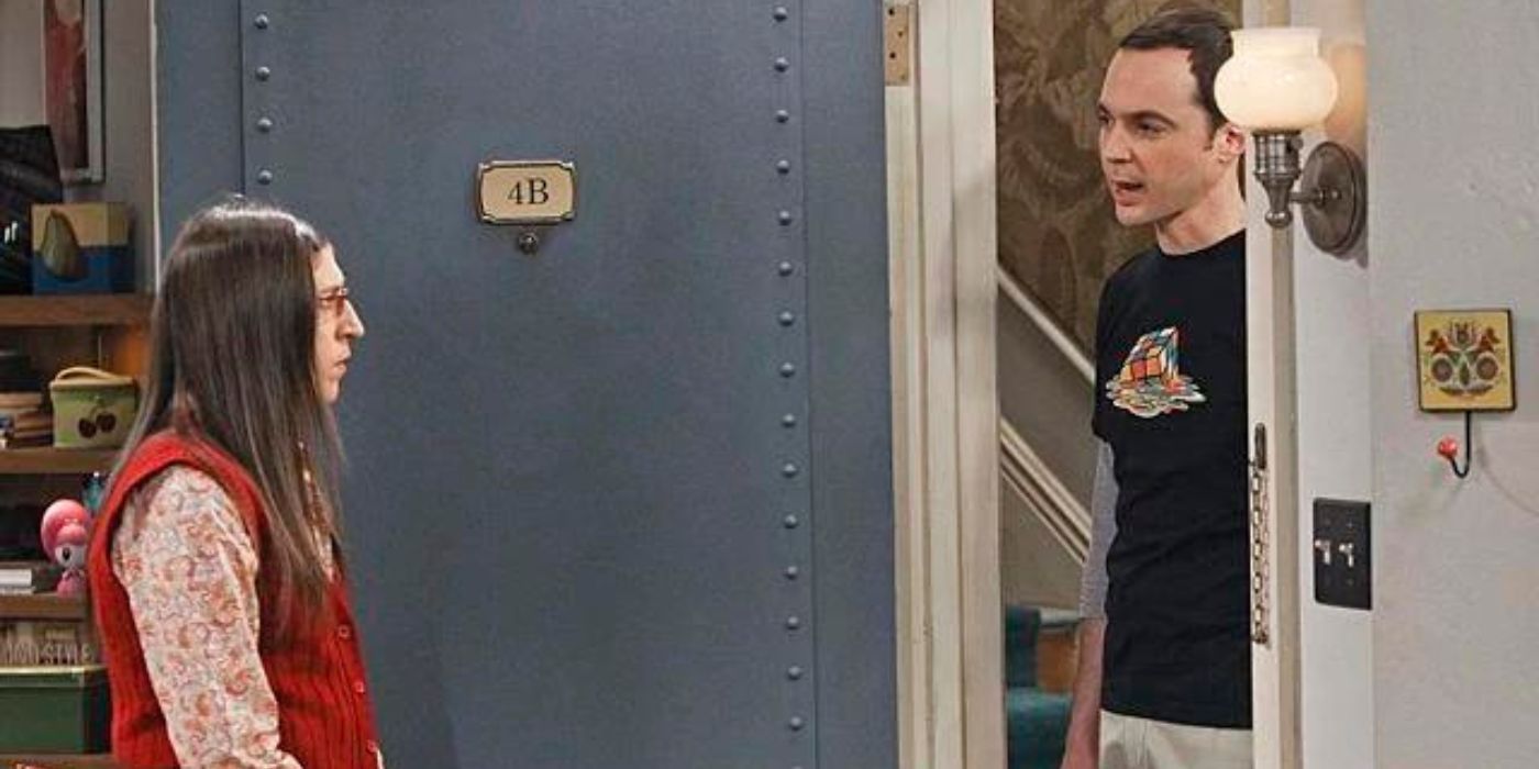 Amy and Sheldon talk at her apartment on TBBT