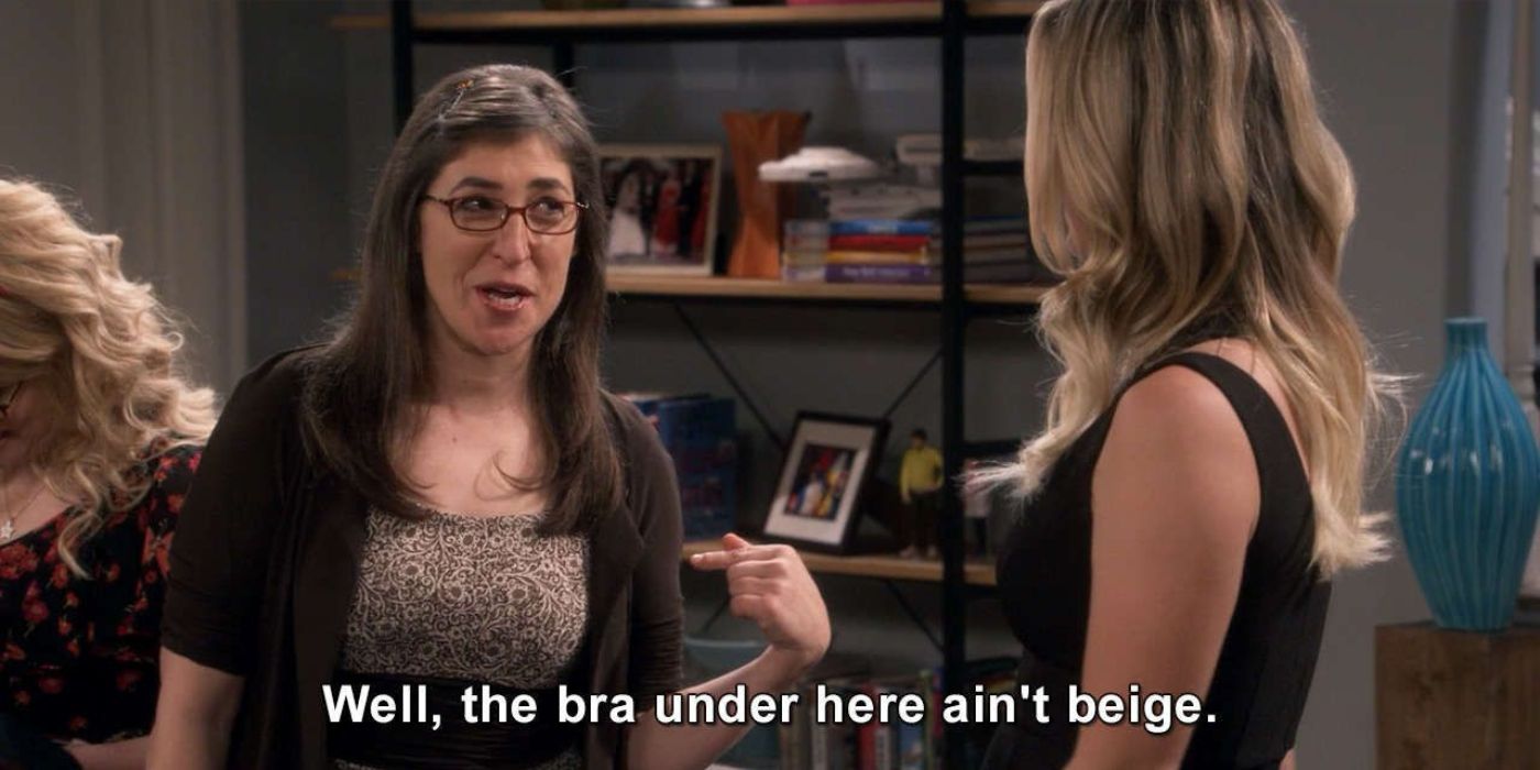Amy showing Penny her outfit on TBBT