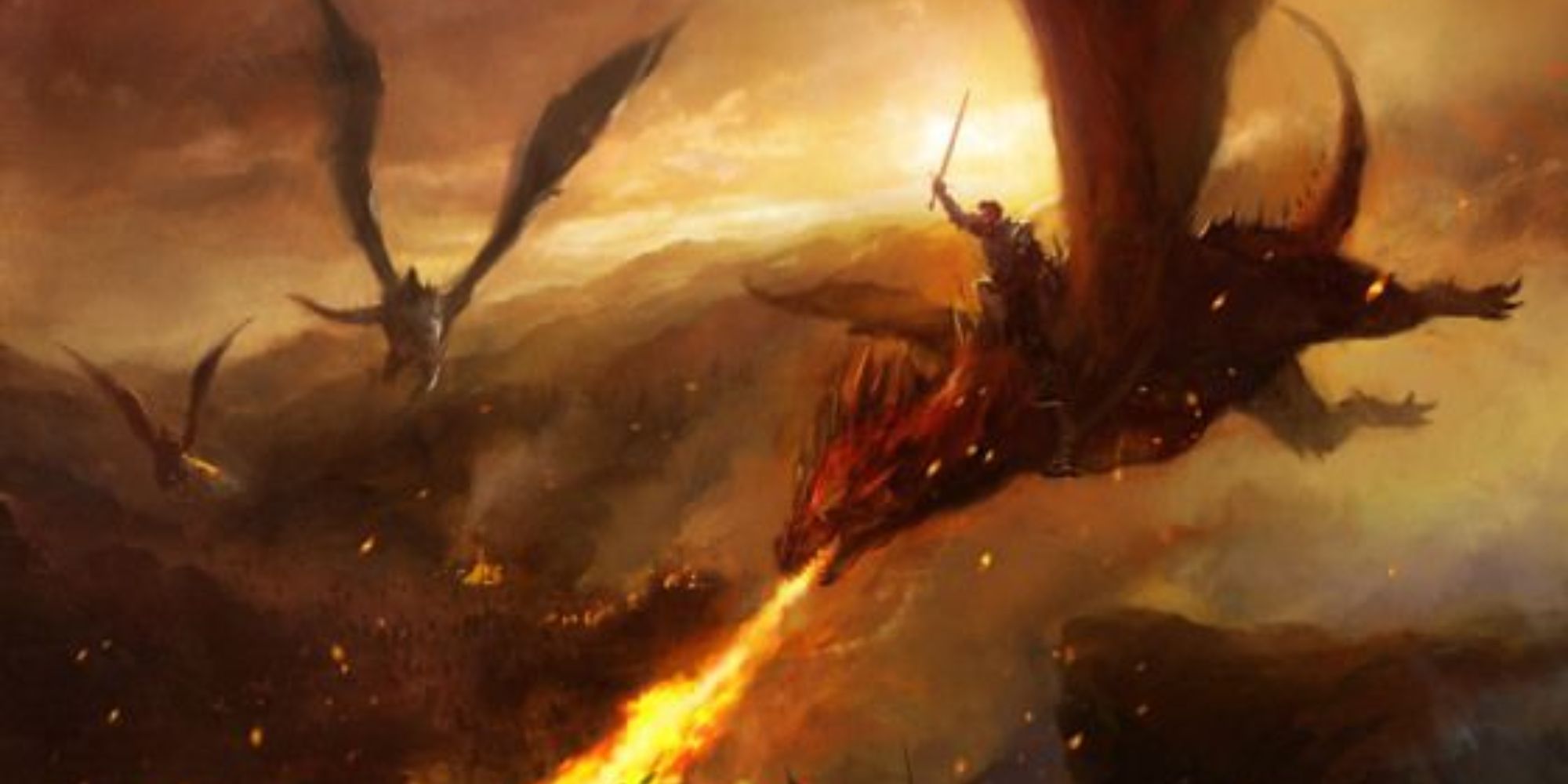 An image of Aegon flying on the back of Balerion in The Field of Fire