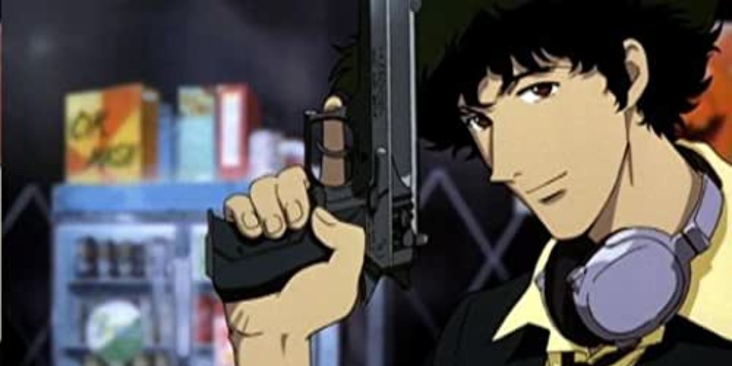 An image of a man holding a gun in the Cowboy Bebop movie 