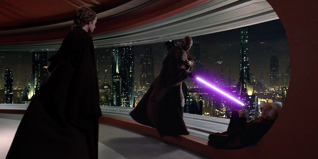 Anakin confronts Mace Windu in Revenge of the Sith
