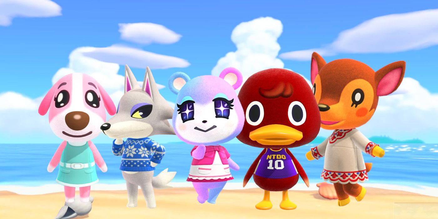 Animal Crossing New Horizons Villagers on the Beach.