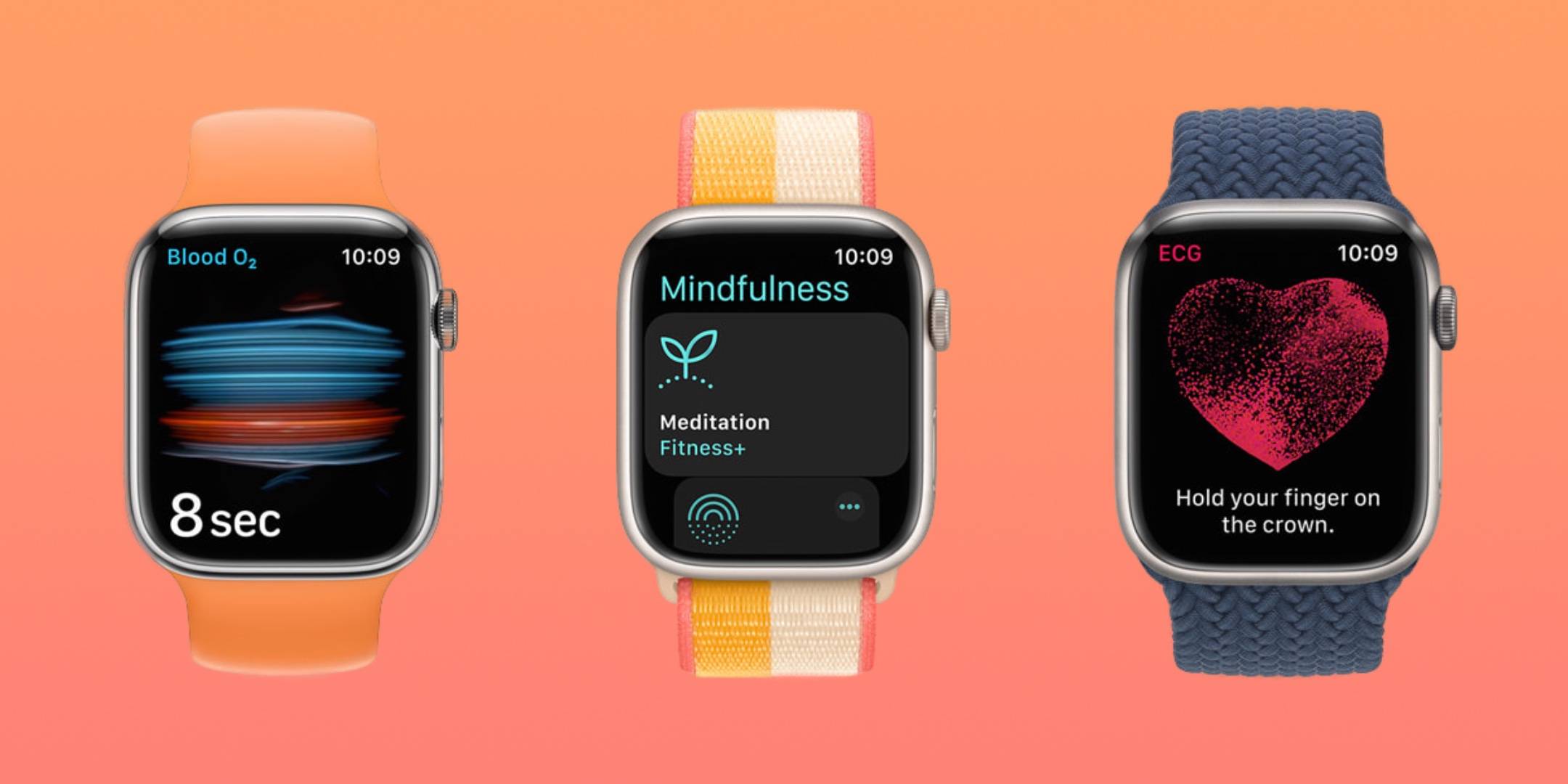 Os sensores de saúde do Apple Watch.