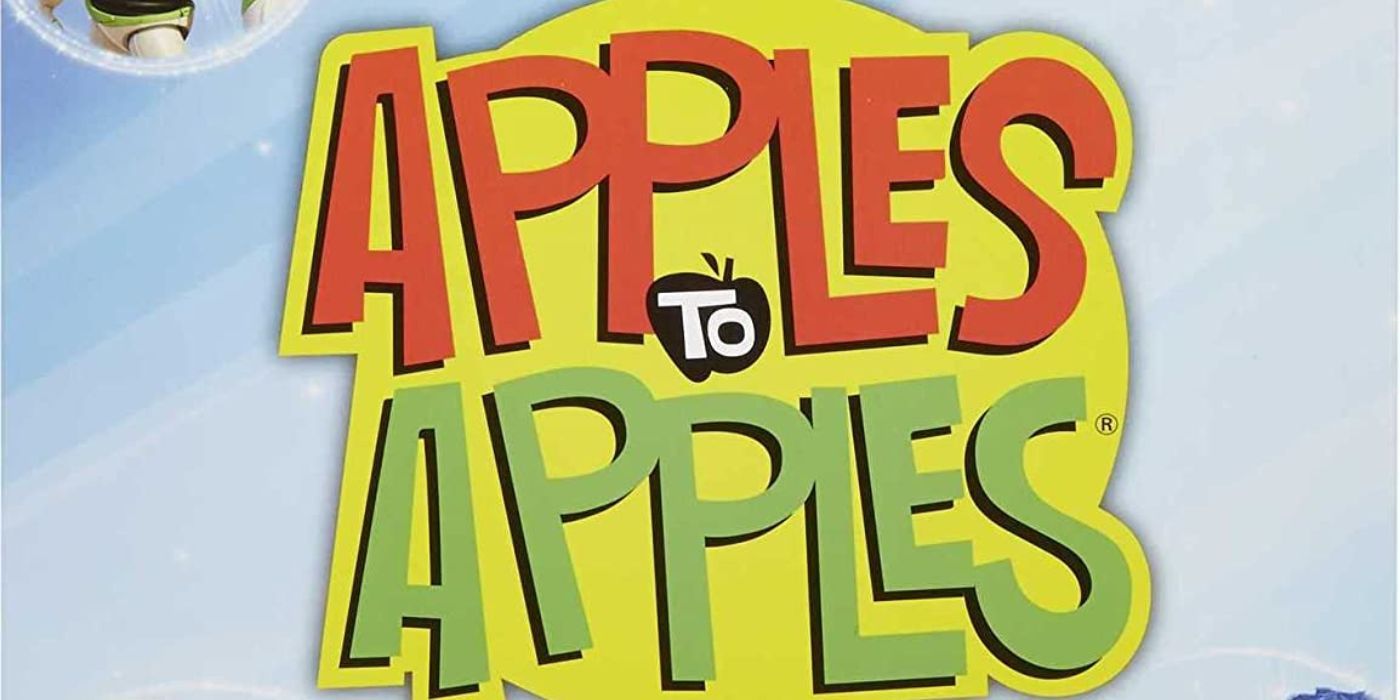 Title of the game Apples to Apples Disney Edition.