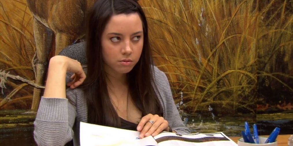 April looking angry in Parks and Recreation