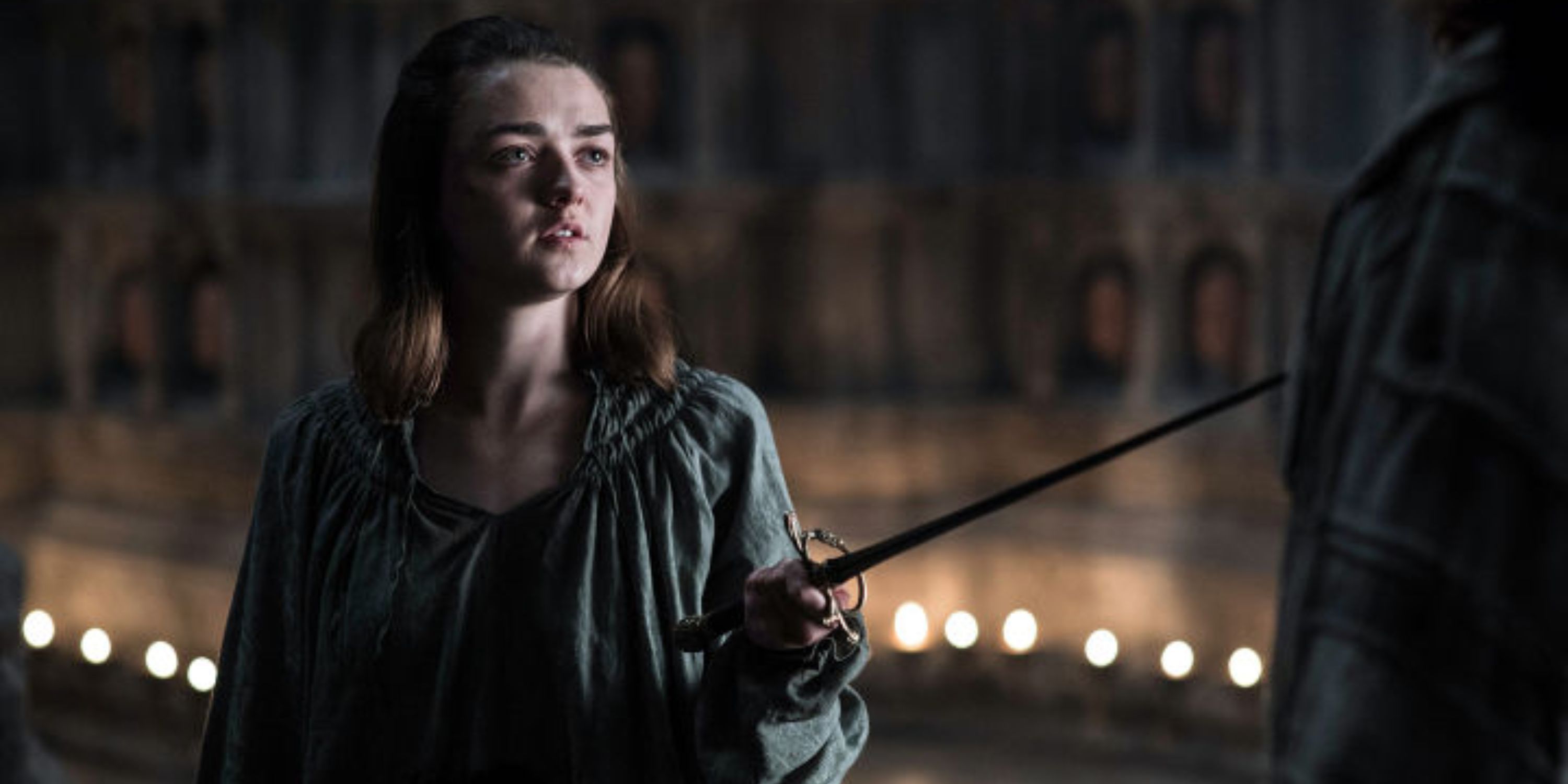 Arya threatening Jaqen