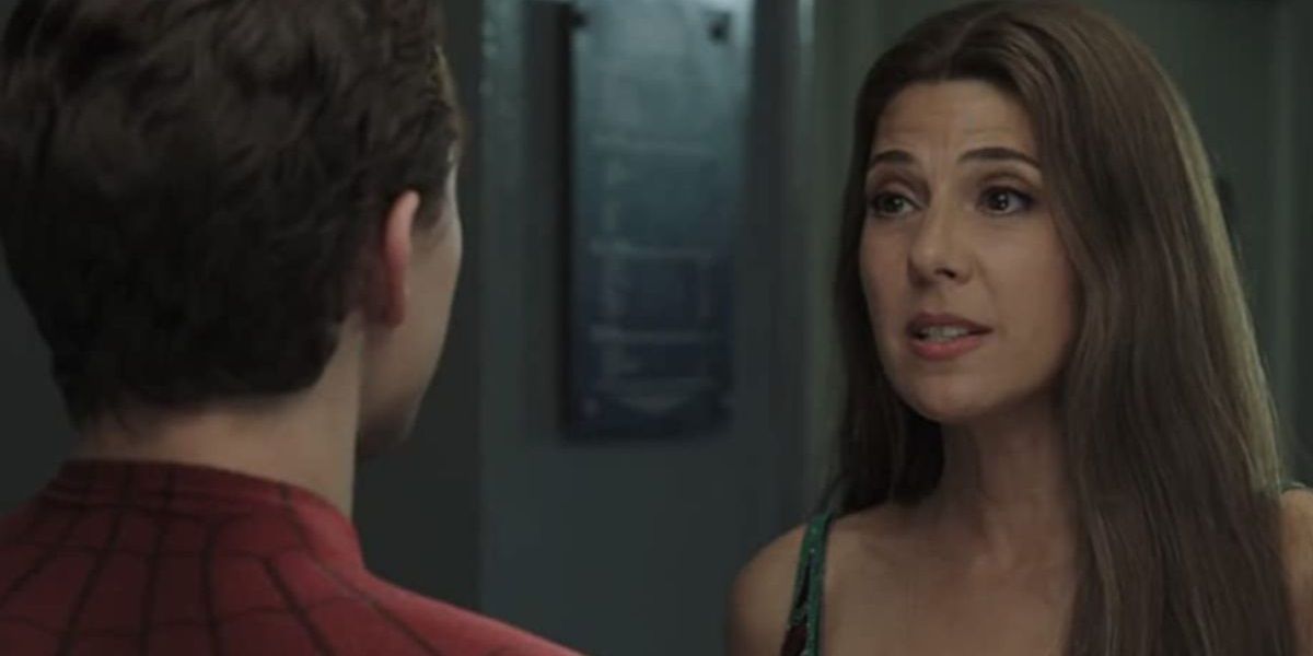 Aunt May talking to Peter in Spider-Man Far From Home