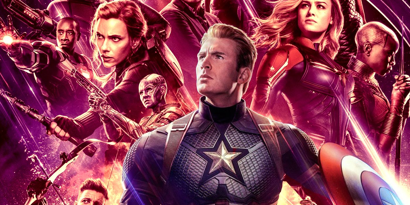 Avengers Endgame Poster with Steve Rogers Captain America Highlighted